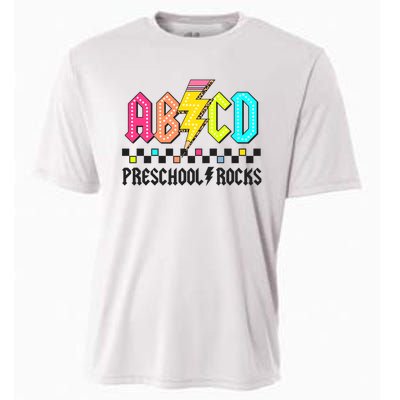 Abcd Preschool Rocks Pencil Lightning Teachers Rock Cooling Performance Crew T-Shirt