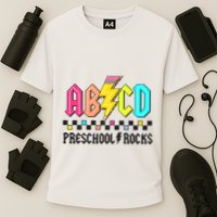 Abcd Preschool Rocks Pencil Lightning Teachers Rock Cooling Performance Crew T-Shirt
