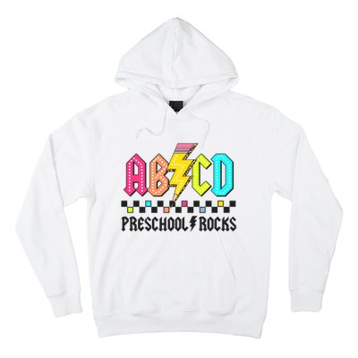 Abcd Preschool Rocks Pencil Lightning Teachers Rock Hoodie