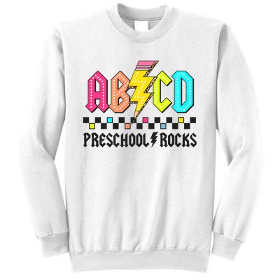 Abcd Preschool Rocks Pencil Lightning Teachers Rock Sweatshirt