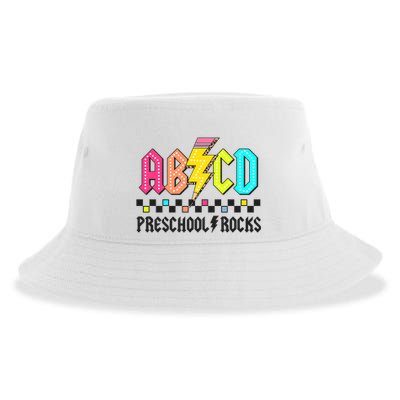 Abcd Preschool Rocks Pencil Lightning Teachers Rock Sustainable Bucket Hat