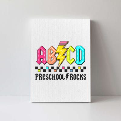 Abcd Preschool Rocks Pencil Lightning Teachers Rock Canvas