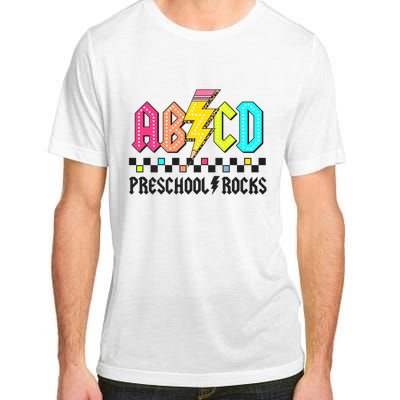 Abcd Preschool Rocks Pencil Lightning Teachers Rock Adult ChromaSoft Performance T-Shirt