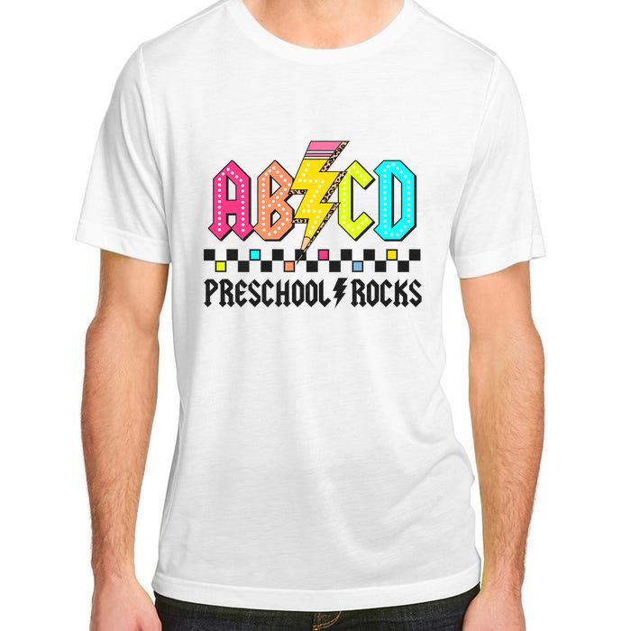 Abcd Preschool Rocks Pencil Lightning Teachers Rock Adult ChromaSoft Performance T-Shirt