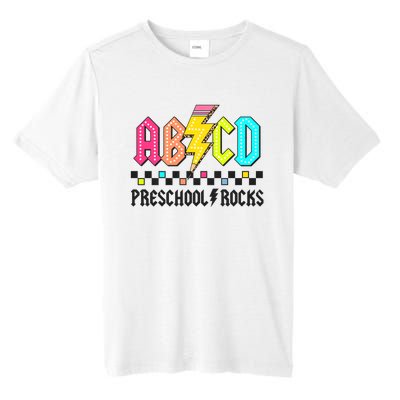 Abcd Preschool Rocks Pencil Lightning Teachers Rock Tall Fusion ChromaSoft Performance T-Shirt