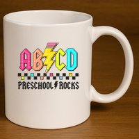 Abcd Preschool Rocks Pencil Lightning Teachers Rock 11oz C Handle Ceramic Mug