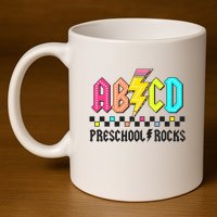 Abcd Preschool Rocks Pencil Lightning Teachers Rock 11oz C Handle Ceramic Mug