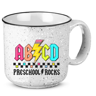 Abcd Preschool Rocks Pencil Lightning Teachers Rock 15oz Campfire Ceramic Mug