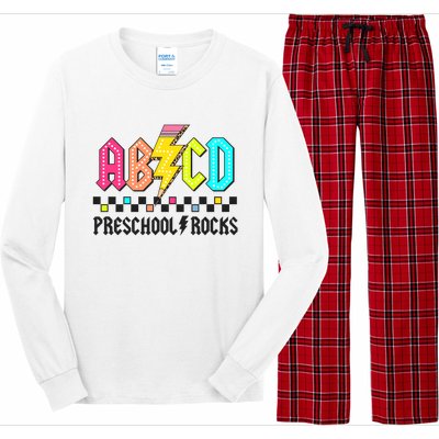 Abcd Preschool Rocks Pencil Lightning Teachers Rock Long Sleeve Pajama Set