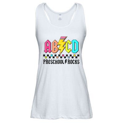 Abcd Preschool Rocks Pencil Lightning Teachers Rock Ladies Essential Flowy Tank