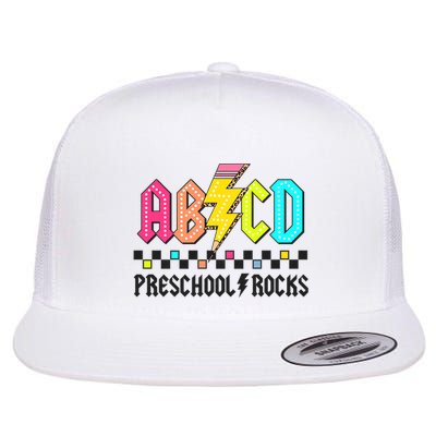 Abcd Preschool Rocks Pencil Lightning Teachers Rock Flatbill Hat