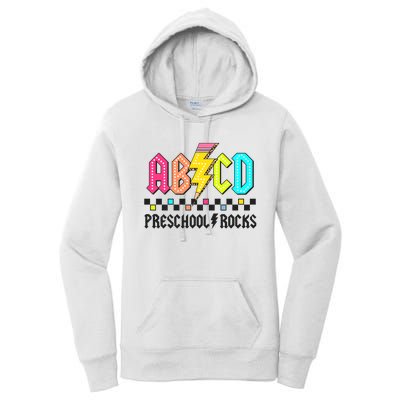 Abcd Preschool Rocks Pencil Lightning Teachers Rock Women's Pullover Hoodie