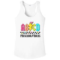 Abcd Preschool Rocks Pencil Lightning Teachers Rock Ladies PosiCharge Competitor Racerback Tank