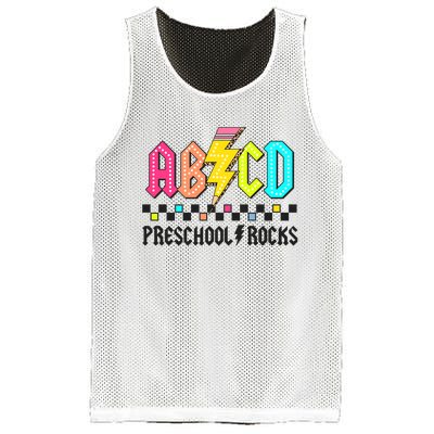 Abcd Preschool Rocks Pencil Lightning Teachers Rock Mesh Reversible Basketball Jersey Tank