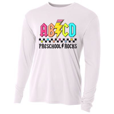 Abcd Preschool Rocks Pencil Lightning Teachers Rock Cooling Performance Long Sleeve Crew