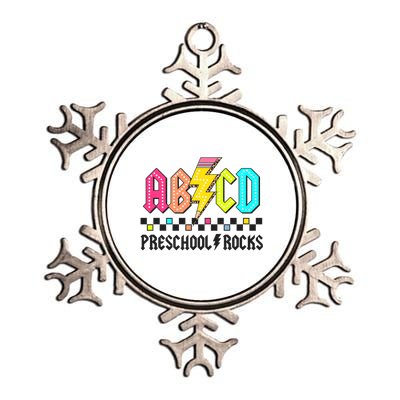 Abcd Preschool Rocks Pencil Lightning Teachers Rock Metallic Star Ornament