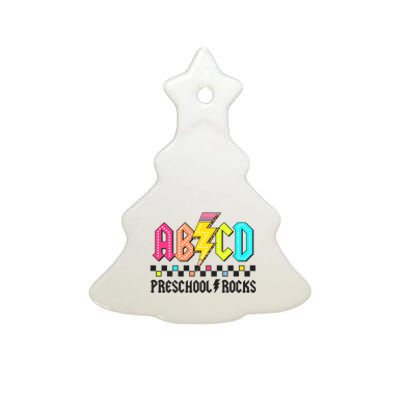 Abcd Preschool Rocks Pencil Lightning Teachers Rock Ceramic Tree Ornament