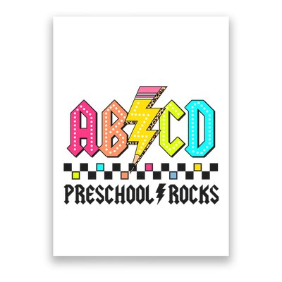 Abcd Preschool Rocks Pencil Lightning Teachers Rock Poster