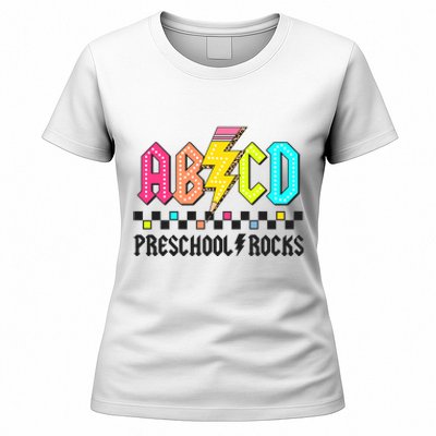 Abcd Preschool Rocks Pencil Lightning Teachers Rock Women's T-Shirt