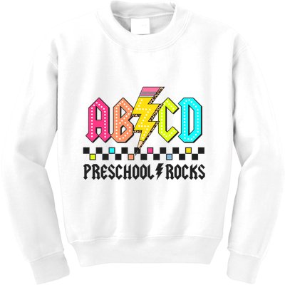 Abcd Preschool Rocks Pencil Lightning Teachers Rock Kids Sweatshirt