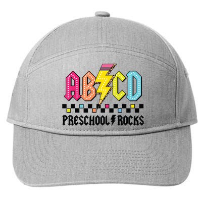 Abcd Preschool Rocks Pencil Lightning Teachers Rock Boy 7-Panel Snapback Hat