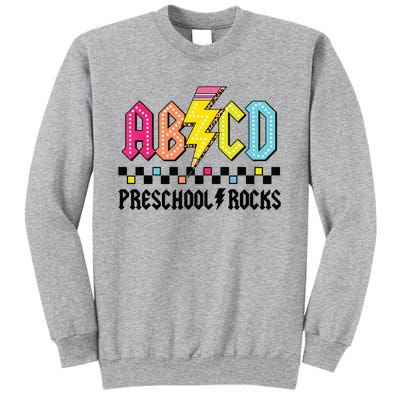 Abcd Preschool Rocks Pencil Lightning Teachers Rock Boy Tall Sweatshirt