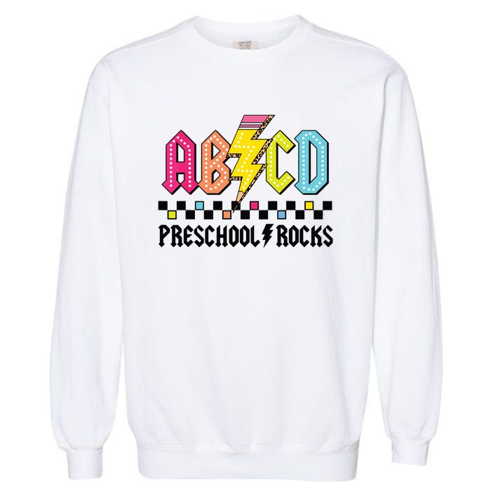 Abcd Preschool Rocks Pencil Lightning Teachers Rock Boy Garment-Dyed Sweatshirt