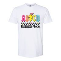 Abcd Preschool Rocks Pencil Lightning Teachers Rock Boy Softstyle CVC T-Shirt