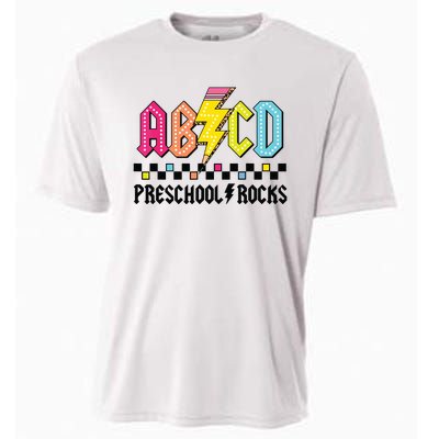 Abcd Preschool Rocks Pencil Lightning Teachers Rock Boy Cooling Performance Crew T-Shirt