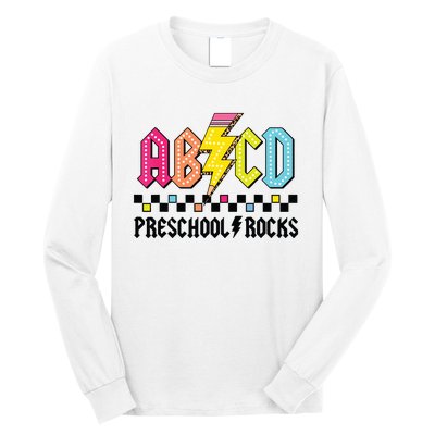 Abcd Preschool Rocks Pencil Lightning Teachers Rock Boy Long Sleeve Shirt