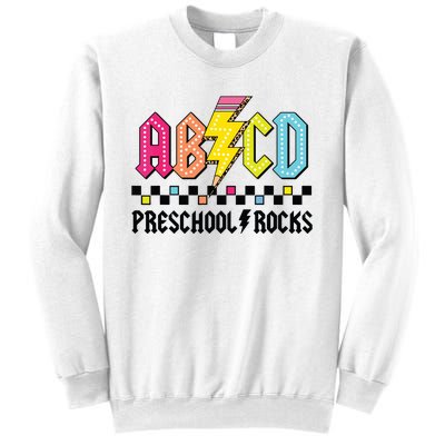 Abcd Preschool Rocks Pencil Lightning Teachers Rock Boy Sweatshirt