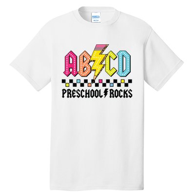 Abcd Preschool Rocks Pencil Lightning Teachers Rock Boy Tall T-Shirt