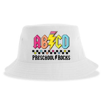 Abcd Preschool Rocks Pencil Lightning Teachers Rock Boy Sustainable Bucket Hat