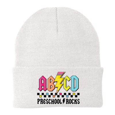 Abcd Preschool Rocks Pencil Lightning Teachers Rock Boy Knit Cap Winter Beanie