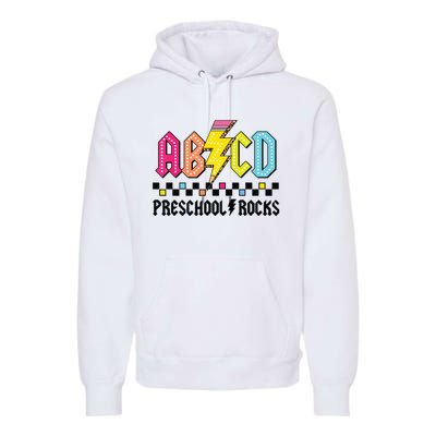 Abcd Preschool Rocks Pencil Lightning Teachers Rock Boy Premium Hoodie