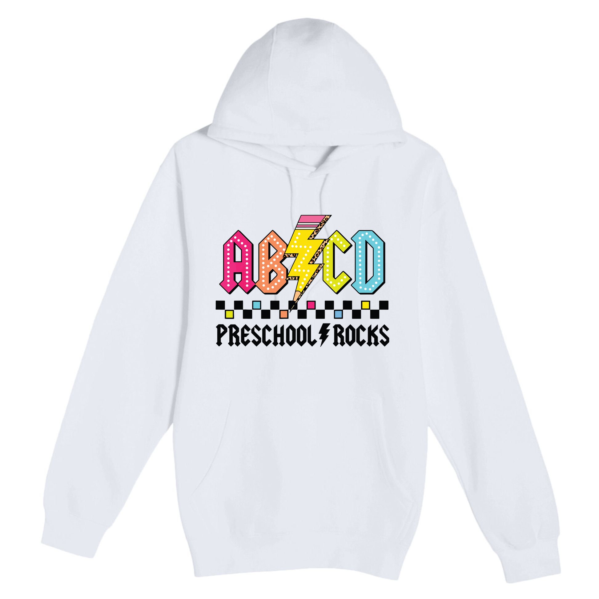 Abcd Preschool Rocks Pencil Lightning Teachers Rock Boy Premium Pullover Hoodie