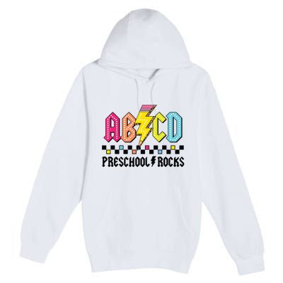 Abcd Preschool Rocks Pencil Lightning Teachers Rock Boy Premium Pullover Hoodie