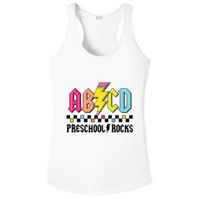 Abcd Preschool Rocks Pencil Lightning Teachers Rock Boy Ladies PosiCharge Competitor Racerback Tank