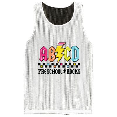 Abcd Preschool Rocks Pencil Lightning Teachers Rock Boy Mesh Reversible Basketball Jersey Tank