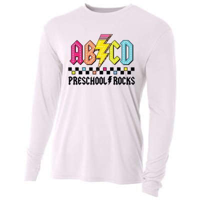 Abcd Preschool Rocks Pencil Lightning Teachers Rock Boy Cooling Performance Long Sleeve Crew