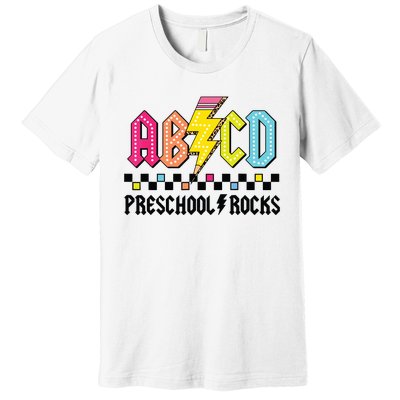 Abcd Preschool Rocks Pencil Lightning Teachers Rock Boy Premium T-Shirt