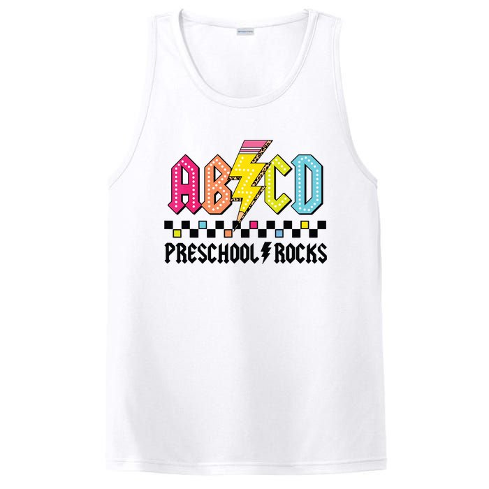 Abcd Preschool Rocks Pencil Lightning Teachers Rock Boy PosiCharge Competitor Tank