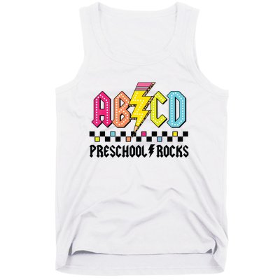 Abcd Preschool Rocks Pencil Lightning Teachers Rock Boy Tank Top