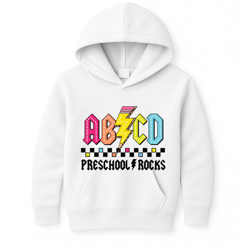 Abcd Preschool Rocks Pencil Lightning Teachers Rock Boy Kids Hoodie