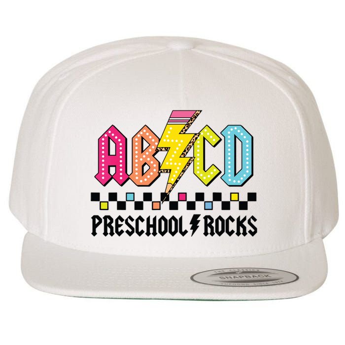 Abcd Preschool Rocks Pencil Lightning Teachers Rock Boy Wool Snapback Cap