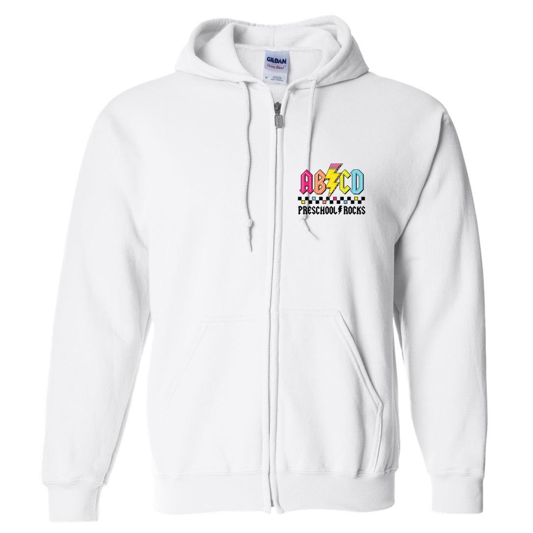 Abcd Preschool Rocks Pencil Lightning Teachers Rock Boy Full Zip Hoodie