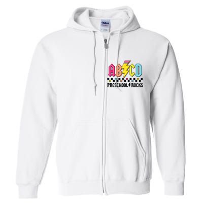 Abcd Preschool Rocks Pencil Lightning Teachers Rock Boy Full Zip Hoodie