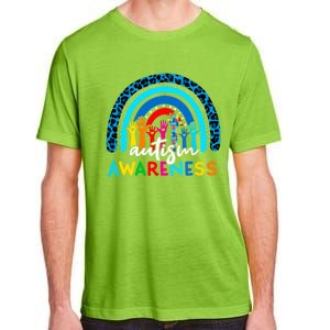 Autistic Puzzle Rainbow Ribbons Acceptance Autism Awareness Gift Adult ChromaSoft Performance T-Shirt