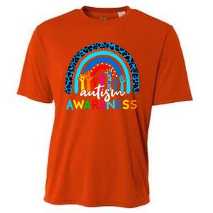 Autistic Puzzle Rainbow Ribbons Acceptance Autism Awareness Gift Cooling Performance Crew T-Shirt