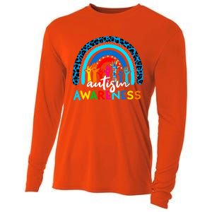 Autistic Puzzle Rainbow Ribbons Acceptance Autism Awareness Gift Cooling Performance Long Sleeve Crew